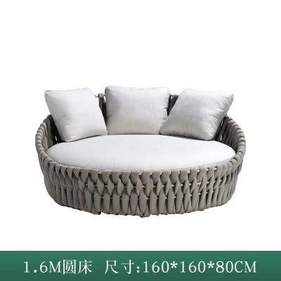 Outdoor Sofa Leisure Balcony Rattan Sofa Villa Outdoor Courtyard Double Outdoor Rattan Chair Sofa Furniture Combination