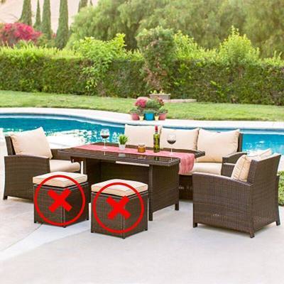 Outdoor Rattan Chair Sofa Outdoor Courtyard Terrace Sunshine Room Rattan Sofa Balcony Leisure Corner Rattan Sofa Combination