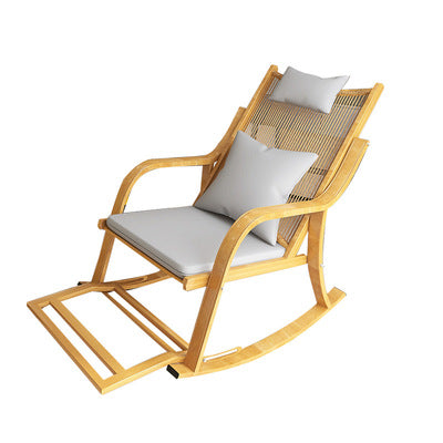Nordic Outdoor Leisure Rocking Chair Outdoor Household Living Room Balcony Lazy Rocking Chair Rattan Single Elderly Carefree Chair