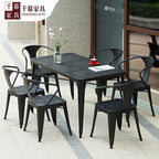 Qianmu Modern Simple Milk Tea Shop Coffee Shop Outdoor Tables And Chairs Combination Commercial Barbecue Shop Large Stall Plastic Wood Tables And Chairs