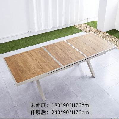 Outdoor Plastic Wood Table And Chair Combination Leisure Anti-corrosion Wood Table And Chair Outdoor Terrace Balcony Table And Chair