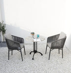 Outdoor Leisure Metal Tables And Chairs Outdoor Coffee Shop Milk Tea Shop Balcony Rattan Chair Three Piece Rope Braided Terrace Tables And Chairs