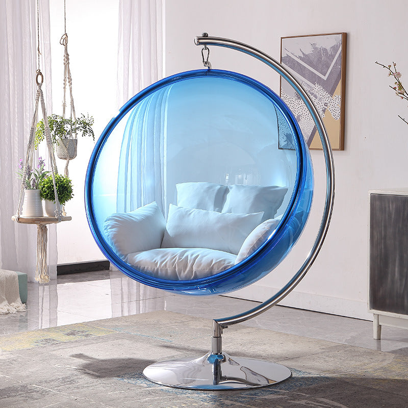 Nordic wind net red glass ball transparent bubble chair hemisphere hanging chair space chair acrylic hanging basket girl heart room