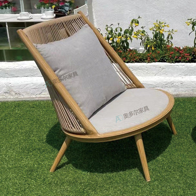 Balcony Leisure Table And Chair Combination Rattan Single Sofa Chair Outdoor Courtyard Garden Terrace Rattan Chair Tea Table Set