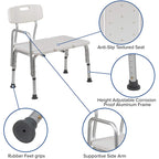 Three Pieces Light and Durable Adjustable Antirust Bath Stool with Backrest