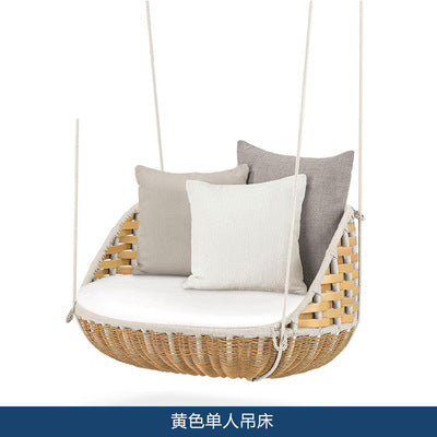 Outdoor Home Stay Bird's Nest Swing Rattan Round Hammock Hanging Chair Garden Double Basket Hammock Sofa Round Bed