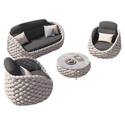 Outdoor Sofa Courtyard Leisure Sofa Chair Outdoor Furniture Three Piece Combination Nordic Rattan Art Sofa