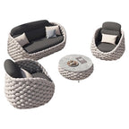 Outdoor Sofa Courtyard Leisure Sofa Chair Outdoor Furniture Three Piece Combination Nordic Rattan Art Sofa