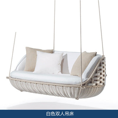Outdoor Home Stay Bird's Nest Swing Rattan Round Hammock Hanging Chair Garden Double Basket Hammock Sofa Round Bed