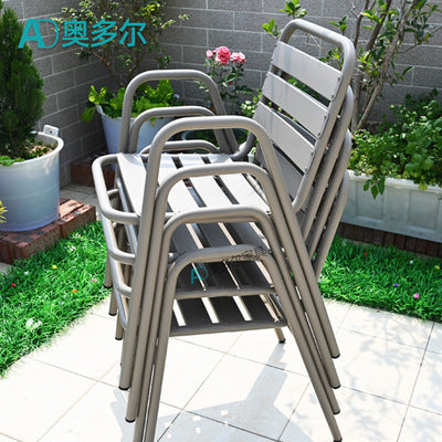 Milk Tea Shop Outdoor Simple Leisure Coffee Table Combination Garden Courtyard Outdoor Aluminum Alloy Outdoor Tables And Chairs Waterproof And Sunscreen