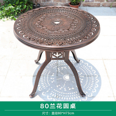 Outdoor Cast Aluminum Tables And Chairs Villa Courtyard Barbecue Tables And Chairs Combination Outdoor Balcony Table Garden Community Cast Aluminum Tables And Chairs