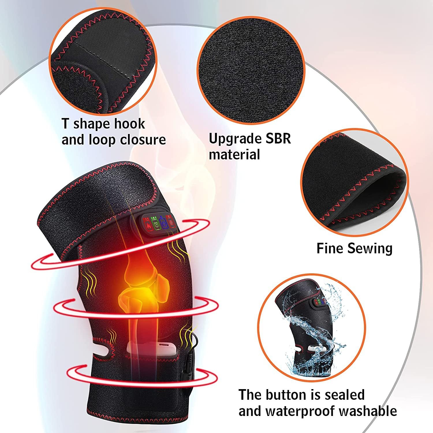 Electric heating knee protector, charging hot compress, vibrating massage, physical therapy, warmth preservation, knee protector, multi-functional knee massager, hot compress instrument
