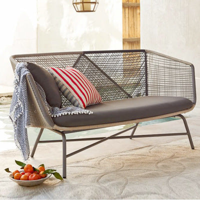 Outdoor Leisure Chair Balcony Rattan Chair Three Piece Set Indoor Courtyard Garden Rattan Sofa Small Tea Table Combination