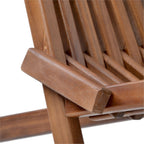For Garden Or Home Furniture - No Assembly Required Folding Wooden Outdoor Chair - Foldable Low Profile Acacia Wood Lounge Chair