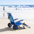 With All-Terrain Wheels 2-in-1 Folding Lounge Chair Cart For Outdoors Sunbathing  Sun Chair Portable Lightweight Collapsible