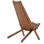 For Garden Or Home Furniture - No Assembly Required Folding Wooden Outdoor Chair - Foldable Low Profile Acacia Wood Lounge Chair