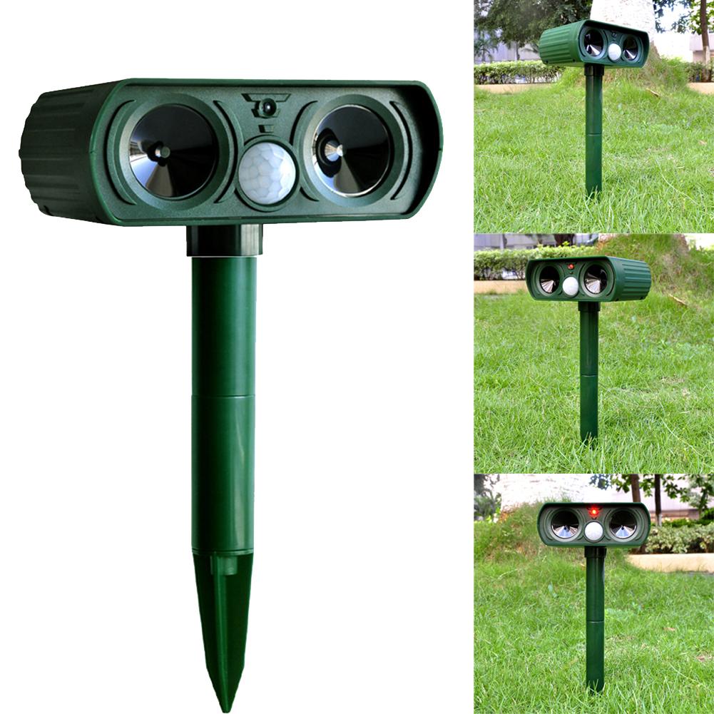 Solar Ultrasonic Repeller Deterrent Pest Cat Dog Fox Deterrent Solar Powered Scarer Repellent Outdoor Garden Tool|Repellents|