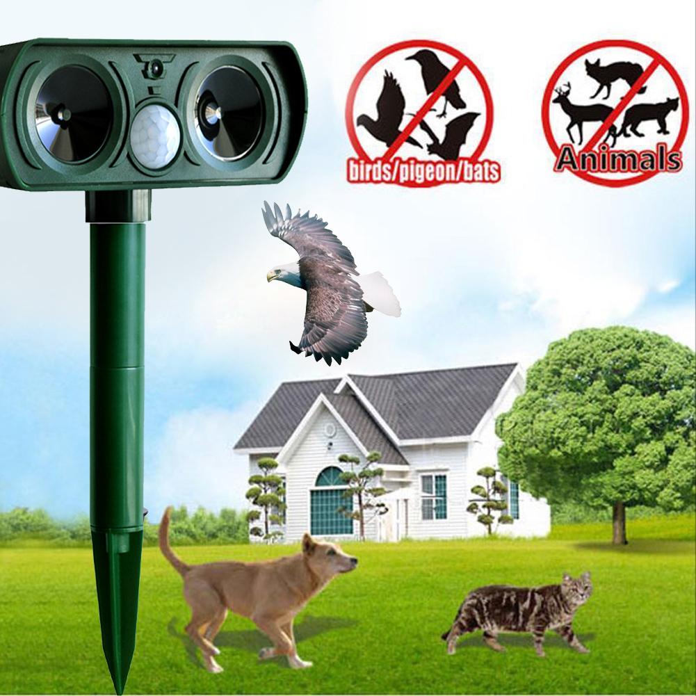 Solar Ultrasonic Repeller Deterrent Pest Cat Dog Fox Deterrent Solar Powered Scarer Repellent Outdoor Garden Tool|Repellents|