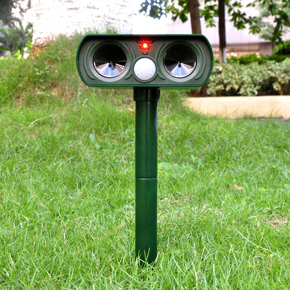 Solar Ultrasonic Repeller Deterrent Pest Cat Dog Fox Deterrent Solar Powered Scarer Repellent Outdoor Garden Tool|Repellents|