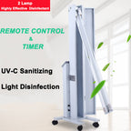 2 Lamp 60W UVC Sterilizer Professional Lamp Disinfection Tool W/ Remote Control & Timer
