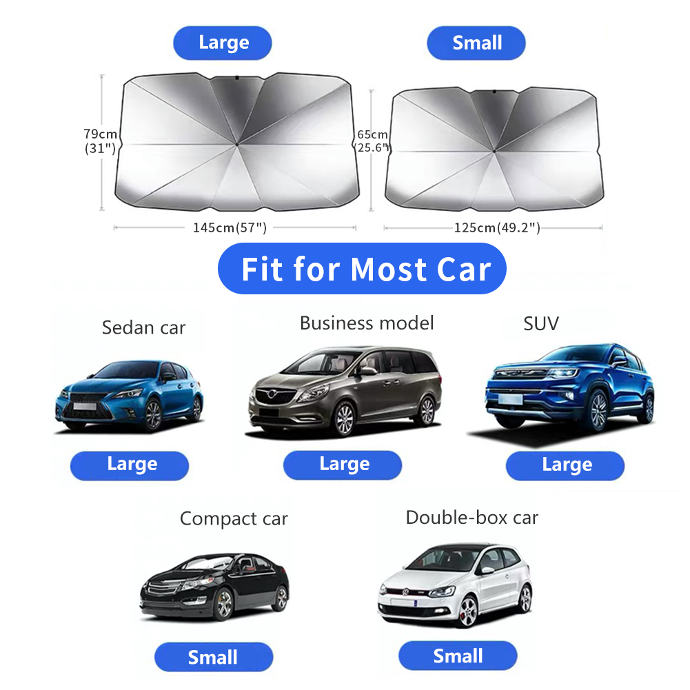 57 x 31 inch Retractable Brella Shield for Car